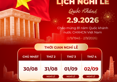 LỊCH NGHỈ LỄ QUỐC KHÁNH 2/9