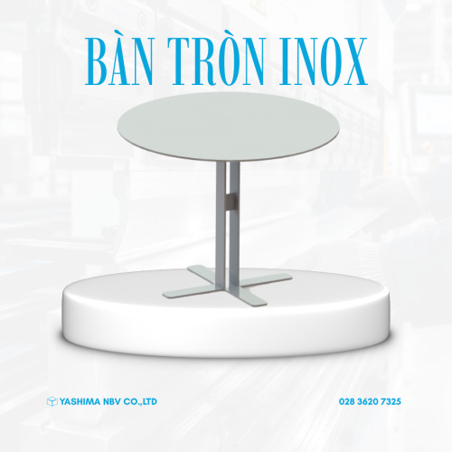 Bàn tròn inox chân chữ X